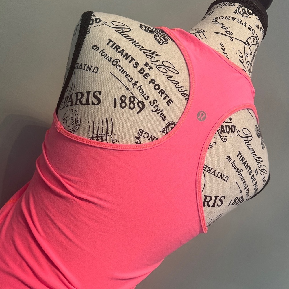 Lululemon Size 6 Hot Pink Cool Racer back top - Picture 3 of 4